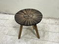 Handmade Walnut and Resin Side Table – Modern Mid-Century Round Accent Table for Elegant Interiors