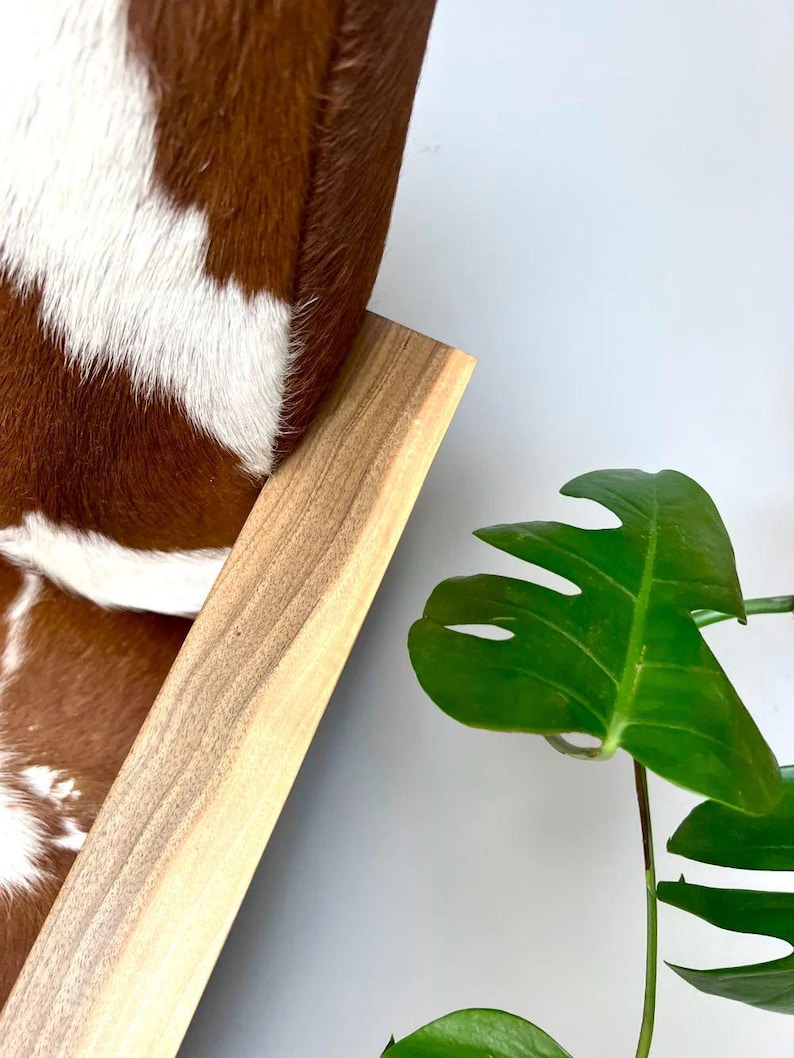 Genuine Cowhide Leather Armchair – Mid-Century Modern Walnut Frame Accent Chair | Custom Upholstery Available